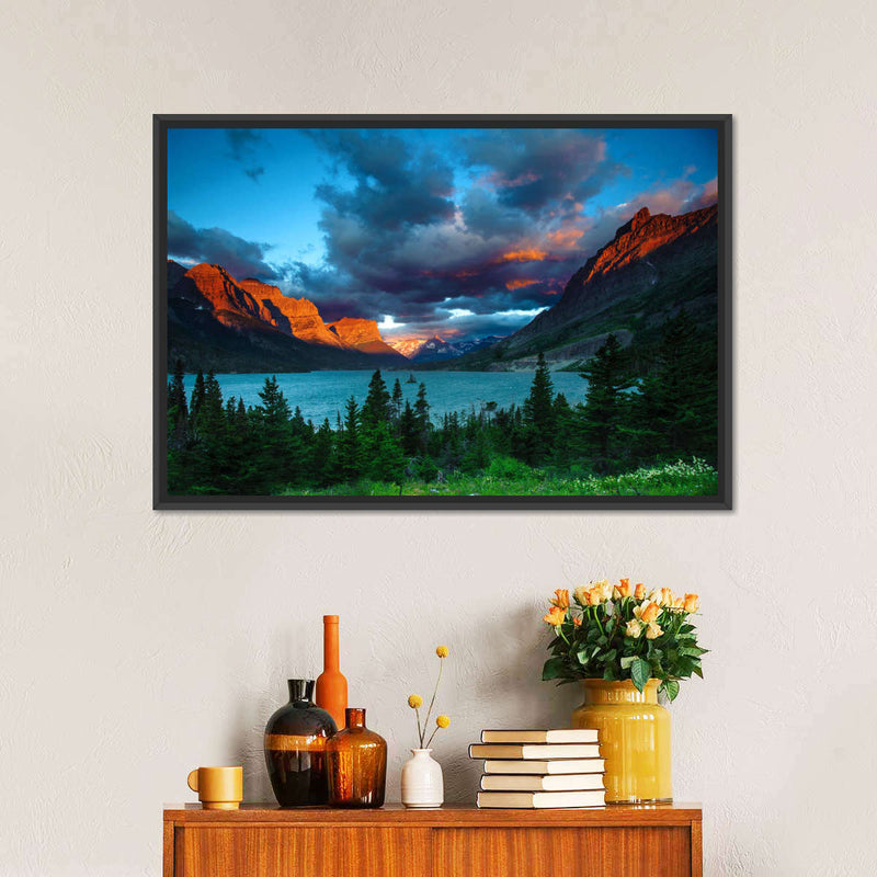 St. Mary Lake Dramatic Sunrise Wall Art