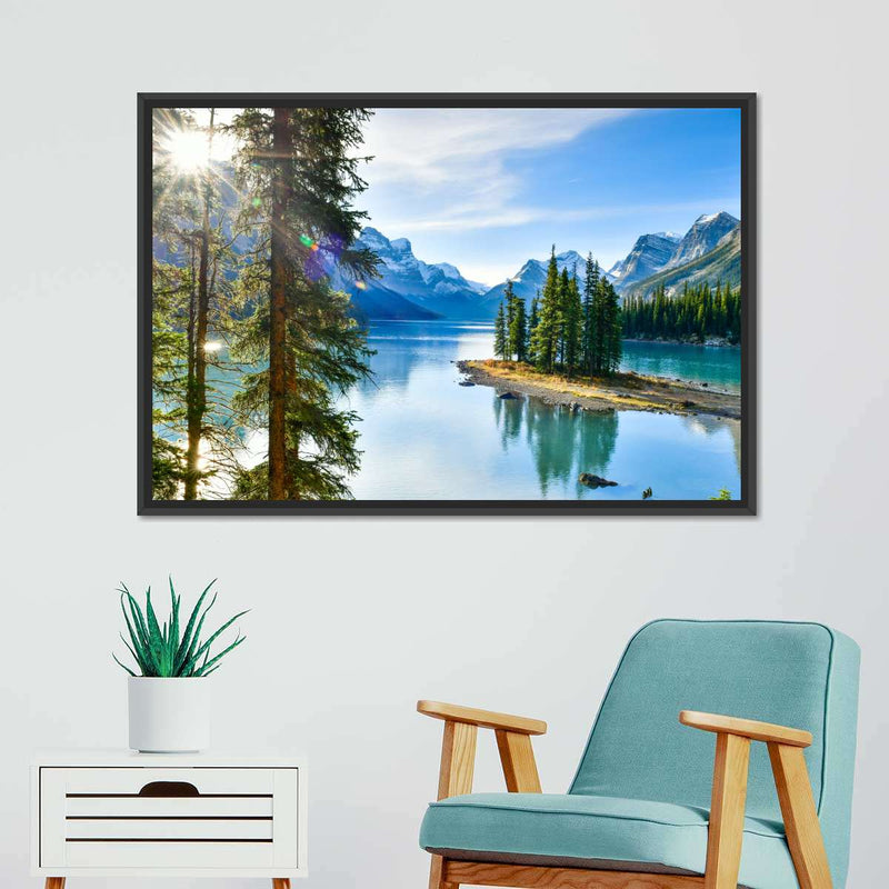 Sunny Maligne Lake Wall Art