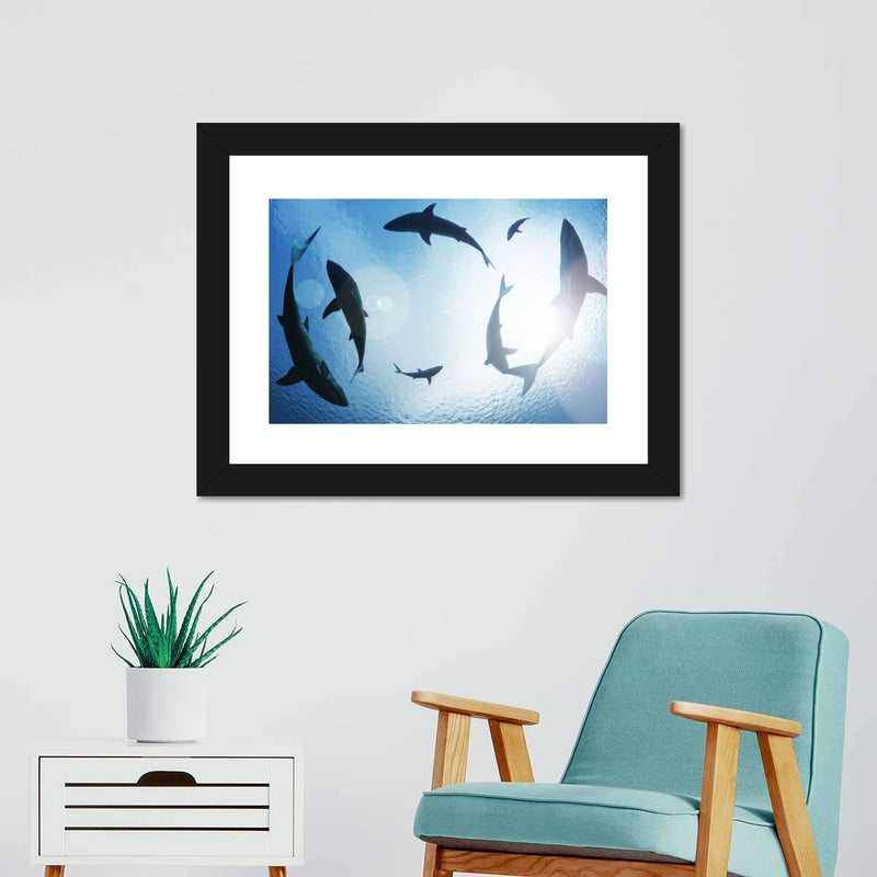 School Of Sharks Wall Art