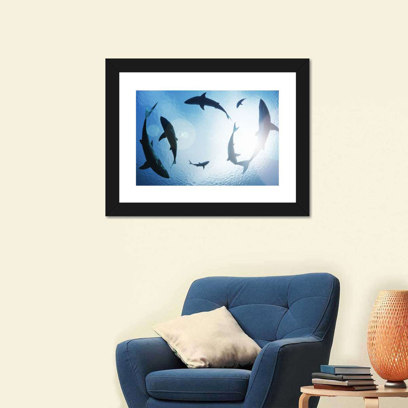 School Of Sharks Wall Art