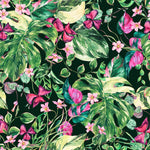 Elegant Green and Pink Leaves Wallpaper Vogue