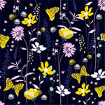 Yellow Flowers and Butterflies Wallpaper