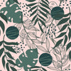 Modish Green Leaves Pattern Wallpaper Tasteful