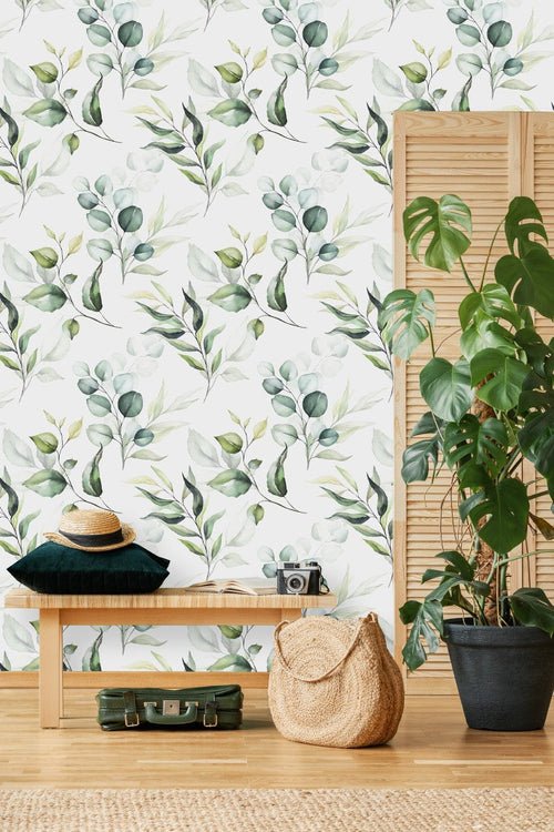 Voguish Watercolor Leaves Wallpaper Vogue