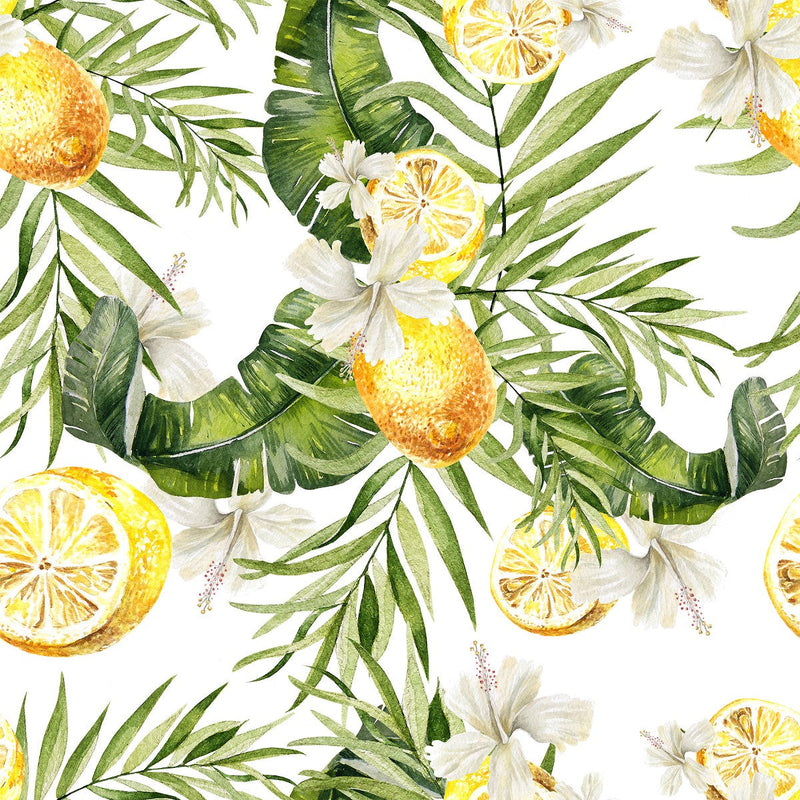 Green Plants with Lemons Wallpaper