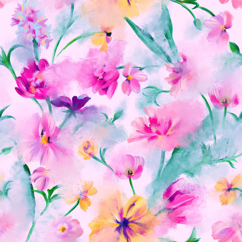 Elegant Brightly Pink Floral Wallpaper Vogue
