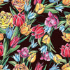 Black Wallpaper with Tulips
