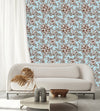 Stylish Blue Floral Wallpaper Chic High-Quality