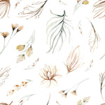 Watercolor Beige Flowers Wallpaper