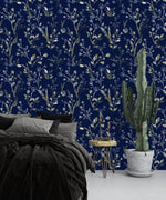 Wildflowers on Dark Background Wallpaper