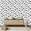 Fashionable Black Floral Contour Wallpaper Smart