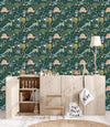 Green Wallpaper with Dinosaurs