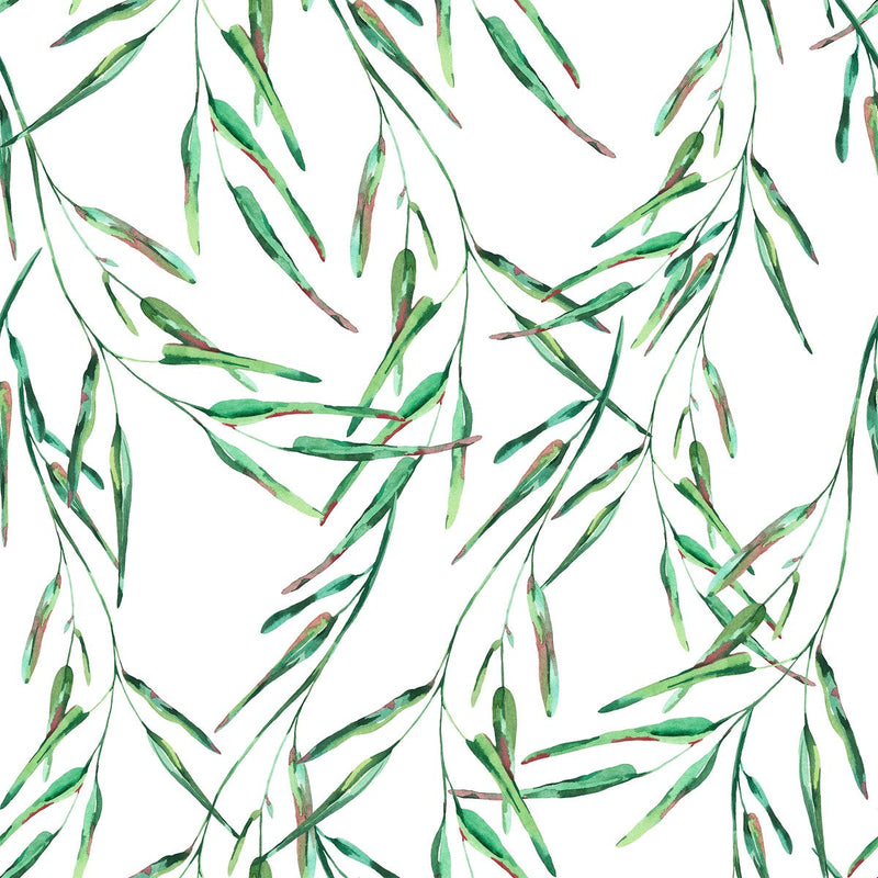 Voguish Long Leaves Wallpaper Chic