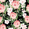 Contemporary Modern Dark Wallpaper with Protea