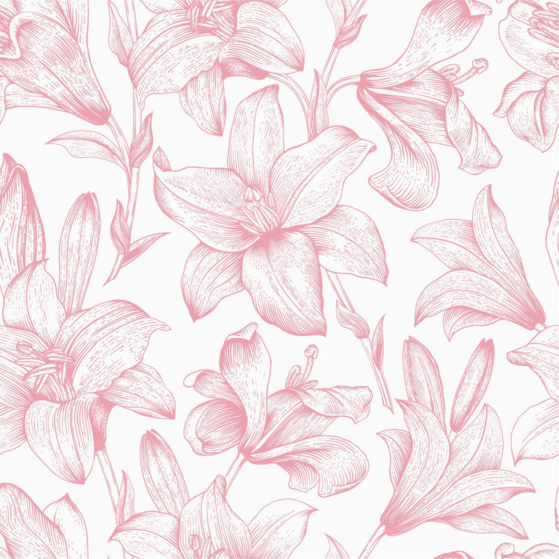 Stylish Pink Lilies Wallpaper Chic