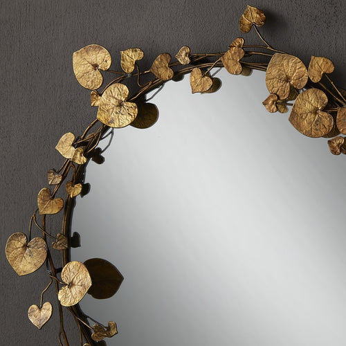 Currey and Company Vinna Brass Round Mirror 1000-0116