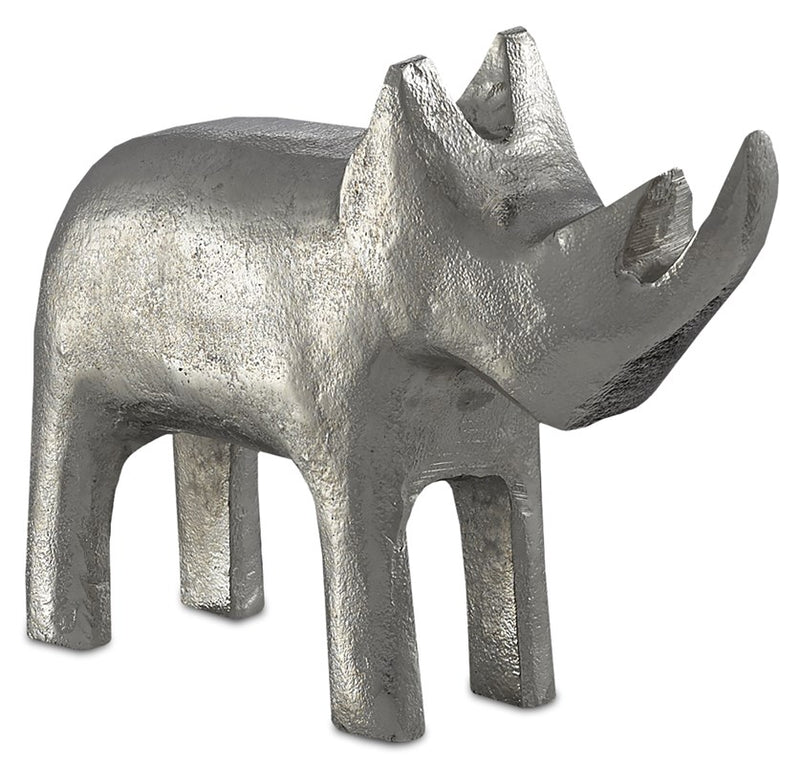 Currey and Company Kano Silver Large Rhino 1200-0083