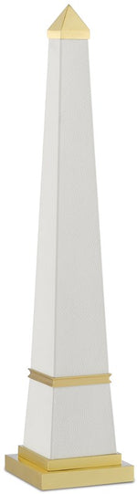Currey and Company Pharaoh White Small Obelisk 1200-0146