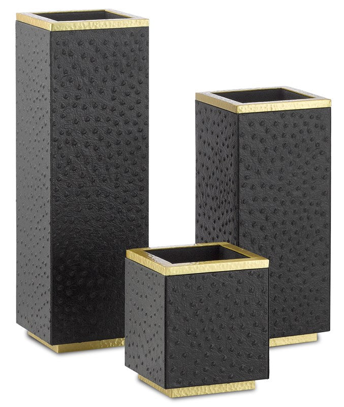 Currey and Company Mendocina Black Container Set 1200-0160
