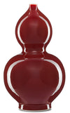 Currey and Company Oxblood Large Double Gourd Vase 1200-0241