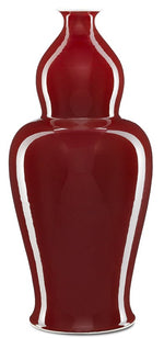 Currey and Company Oxblood Large Elongated Double Gourd Vase 1200-0242