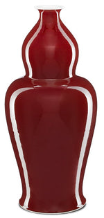 Currey and Company Oxblood Large Elongated Double Gourd Vase 1200-0242