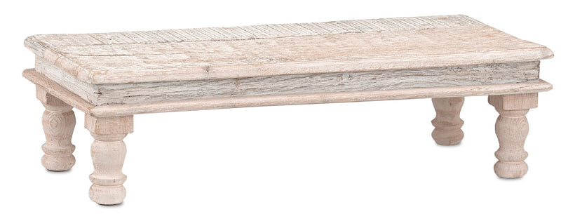 Currey and Company Kenton Rectangular Whitewash Tea Table 1200-0254