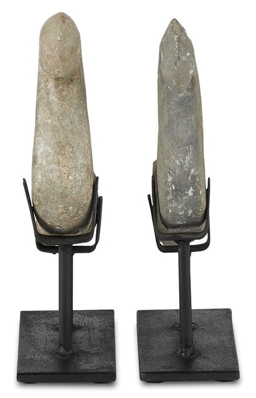 Currey and Company Magpie Stone Bird Set of 2 1200-0259