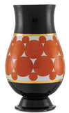 Currey and Company De Luca Black and Orange Vase 1200-0389