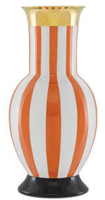 Currey and Company De Luca Coral Stripe Large Vase 1200-0391