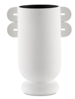 Currey and Company Happy 40 Straight White Vase 1200-0397