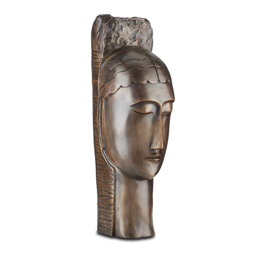 Currey and Company Art Deco Head Bronze 1200-0598
