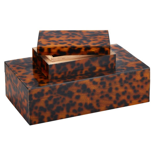 Currey and Company Faux Tortoise Box Set of 2 1200-0737