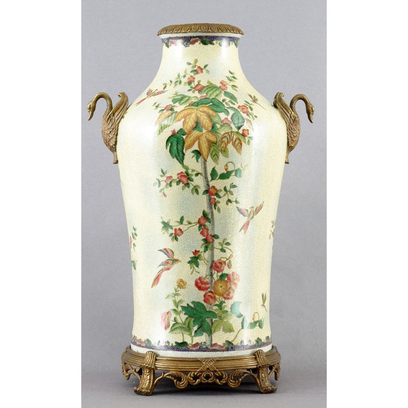 Lovecup Porcelain Jar with Bronze Swan Handles L062