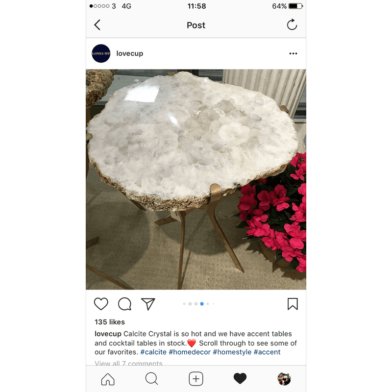 Polished Calcite Table for Lianne Scott - LOVECUP
