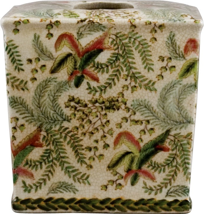 Lovecup Ceramic Fern Pattern Tissue Box Holder L910