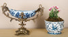 Lovecup Centerpiece Bowl with Bronze Handles - Blue and White L3944