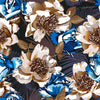 Brown and Blue Flowers Wallpaper