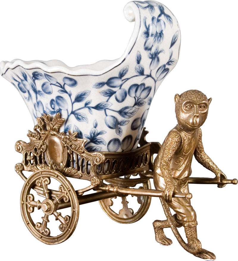Lovecup Rickshaw Basin With Bronze Monkey