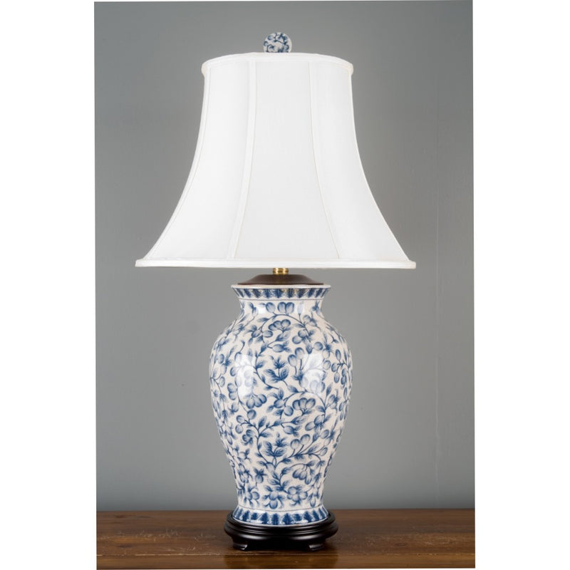 Lovecup BLUE AND WHITE FILIGREE PORCELAIN TABLE LAMP L053