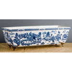 Lovecup Porcelain Rectangular Planter With Bronze Feet L068
