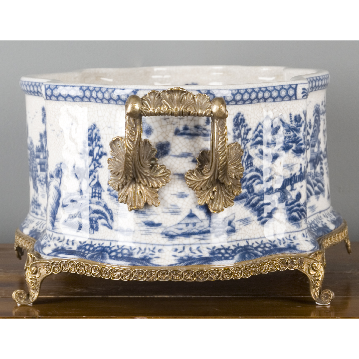 Lovecup Porcelain Planter With Bronze Ormolu L069