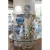 Lovecup PORCELAIN VASS LAMP WITH BRONZE-AZURE L094