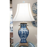 Lovecup PORCELAIN VASS LAMP WITH BRONZE-AZURE L094