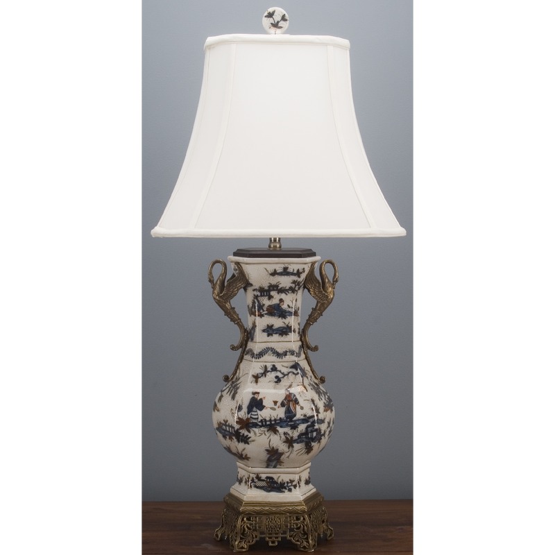 Lovecup Porcelain Swan Vase Table Lamp L098