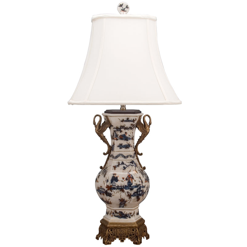Lovecup Porcelain Swan Vase Table Lamp L098
