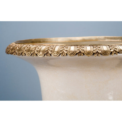Lovecup White Crackle Porcelain Urn with Bronze Ormolu L196