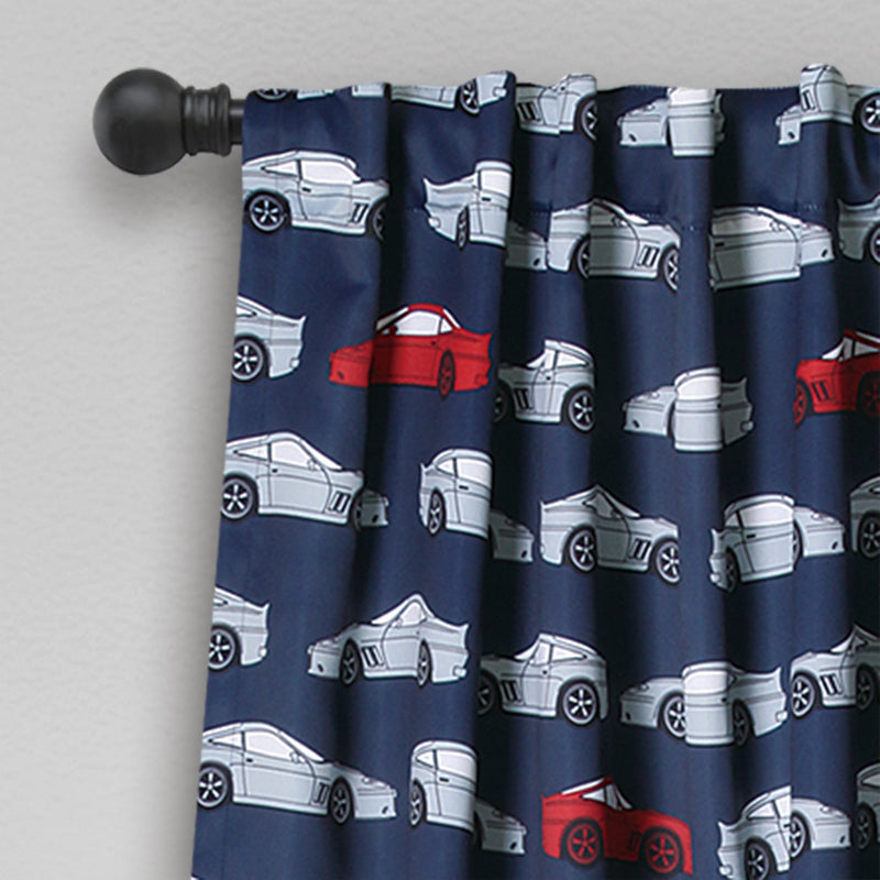 Race Cars Light Filtering Window Curtain Set