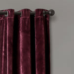 Prima Velvet Solid Grommet Light Filtering Window Curtain Panel Set