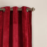 Prima Velvet Solid Grommet Light Filtering Window Curtain Panel Set